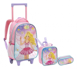 KIT MOCHILA, LANCHEIRA E ESTOJO PRINCESA FADA - SEANITE