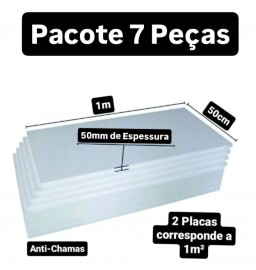 7 PLACAS DE ISOPOR EPS ANTI-CHAMAS ESPESSURA50MM, TAMANHO 100 X 50CM