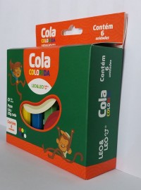 COLAS COLORIDAS 25G CADA CAIXA 6 CORES - LEO ARTE