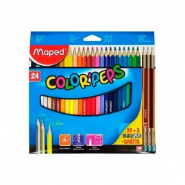 LPIS DE COR COLORPEPS STAR 24 CORES MAIS 3 LPIS GRAFITE  MAPED