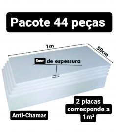 44 PLACAS DE ISOPOR EPS ESPESSURA 5MM, TAMANHO 100 X 50CM