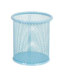 PORTA CANETA ARAMADO REDONDO AZUL PASTEL - BRW