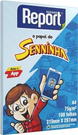 PAPEL A4 REPORT SENNINHA AZUL 100 FOLHAS