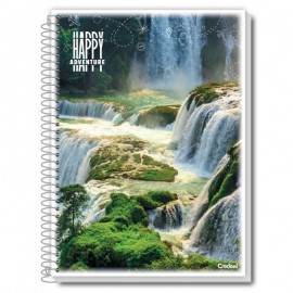 CADERNO CD CREDEAL ESPIRAL 1/4 HAPPY 96F