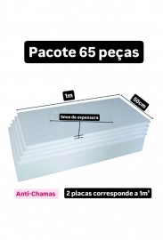 65 PLACAS DE ISOPOR EPS ANTI-CHAMAS ESPESSURA 5MM, TAMANHO 100 X 50CM