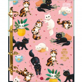 CADERNO ARGOLADO CARTONADO COLEGIAL PURRFECT CATS - TILIBRA