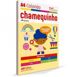 PAPEL A4 CHAMEQUINHO 75G 100FL 4 CORES