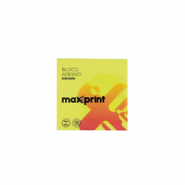 BLOCO ADESIVO MAXPRINT AMARELO NEON 76 X 76MM 100 FOLHAS 1 BLOCO