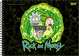 CADERNO DESENHO E CARTOGRAFIA ESPIRAL 80 FLS RICK AND MORTY - JANDAIA