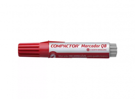 MARCADOR PARA QUADRO BRANCO RECARREGVEL VERMELHO - COMPACTOR