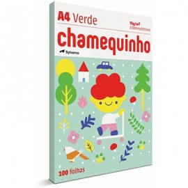 PAPEL A4 CHAMEQUINHO VERDE 100FLS