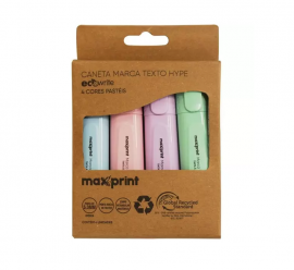 MARCA-TEXTO ECOWRITE HYPE PASTEL KIT 4 CORES - MAXPRINT