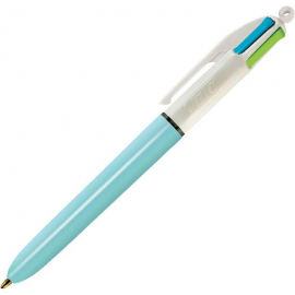 CANETA BIC 4 CORES AZUL, PRETA, VERMELHA E VERDE PASTEL SORTIDA