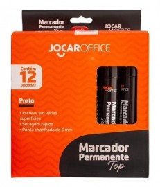 MARCADOR PERMANENTE.PONTA CHANFRADA  PRETO CX/12 JOCAR OFFICE