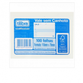 VALE SEM CANHOTO 110MMX79MM 100FLS - TILIBRA