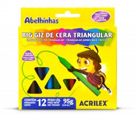 GIZAO CERA TRIANGULAR 12 COR ACRILEX