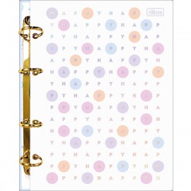 CADERNO ARGOLADO CARTONADO COLEGIAL HAPPY - TILIBRA