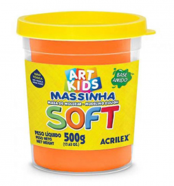 MASSA PARA MODELAR SOFT 500G LARANJA - ACRILEX