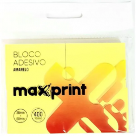 BLOCO ADESIVO MAXPRINT AMARELO PASTEL PEQUENO 3MM X 50MM 100 FOLHAS 4 BLOCOS