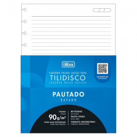 CADERNO FOLHAS SOLTAS TILIDISCO 80FL FORMATO UNIV 200MM X 275 - TILIBRA