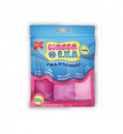 MASSA DE EVA 50G 3 CORES ROSA, ROSA CLARO E PINK - MAKE +