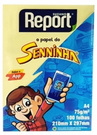 PAPEL A4 REPORT SENNINHA AMARELO 100 FOLHAS