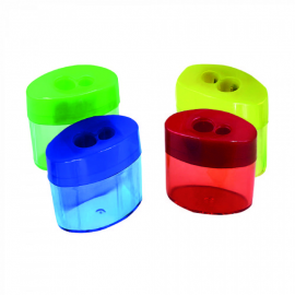 APONTADOR PLSTICO COLETOR DUPLO OVAL SORTIDO - ONDA