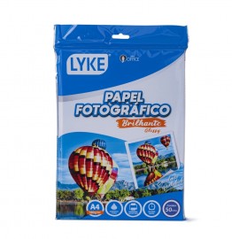 PAPEL FOTOGRAFICO BRILHANTE - A4 - 180G- LYKE 20 UN