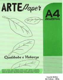 PAPEL COUCH BRILHO A4 GRAMATURA 180G 50FLS - ARTE PAPER