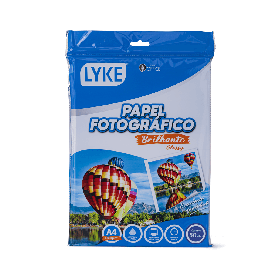 PAPEL FOTOGRAFICO BRILHANTE - A4 - 180G LYKE 50 UN