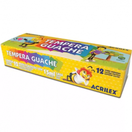 TINTA GUACHE 15ML 12 POTES ACRILEX