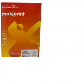 ETIQUETA INK  25.4MM X 101.6MM 100 FOLHAS BRANCO FOSCO - MAXPRINT