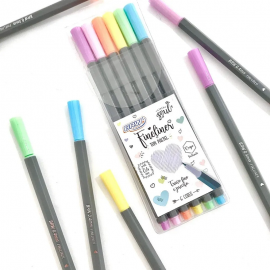 CANETINHA HIDROGRFICA FINE LINER 0.4MM - COR PASTEL - BLISTER C/ 6UN