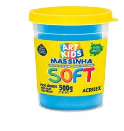 MASSA PARA MODELAR SOFT 500G AZUL - ACRILEX