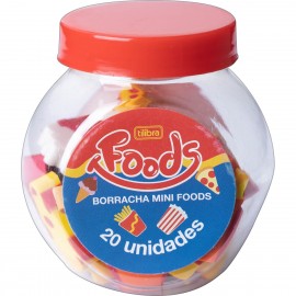 BORRACHA MINI FOODS POTE COM 20 UNIDADES - TILIBRA