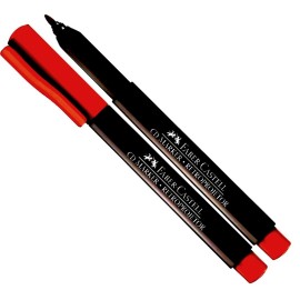 CANETA MARCADOR CD/DVD/RETROPROJ FABER CASTELL 1.0 VERMELHO