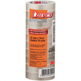 FITA DUREX ADESIVA 3M 12MMX10M - 1UN