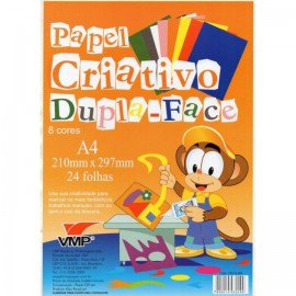 PAPEL CRIATIVO VMP D FACE 8 CORES 24FL