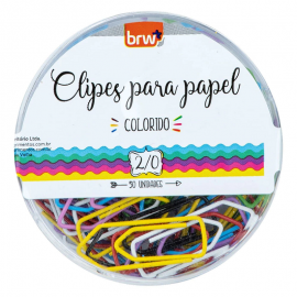 CLIPS COLORIDOS 2/0 PARA PAPEL 50UN - BRW